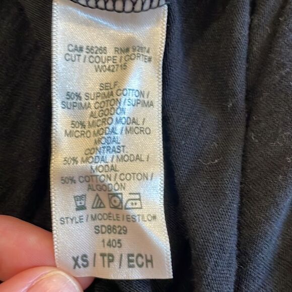 SPLENDID black maxi dress cap sleeve belt tie x small - Picture 11 of 12